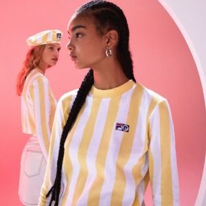 FILA cropped sweatshirt and beret set WORN ONCE